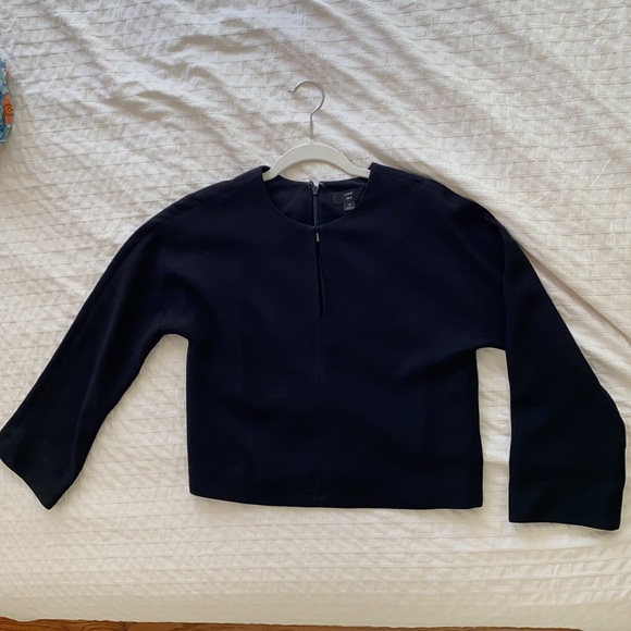NWT J. Crew Cropped long-sleeve top, 365 crepe, 0 - Picture 5 of 6